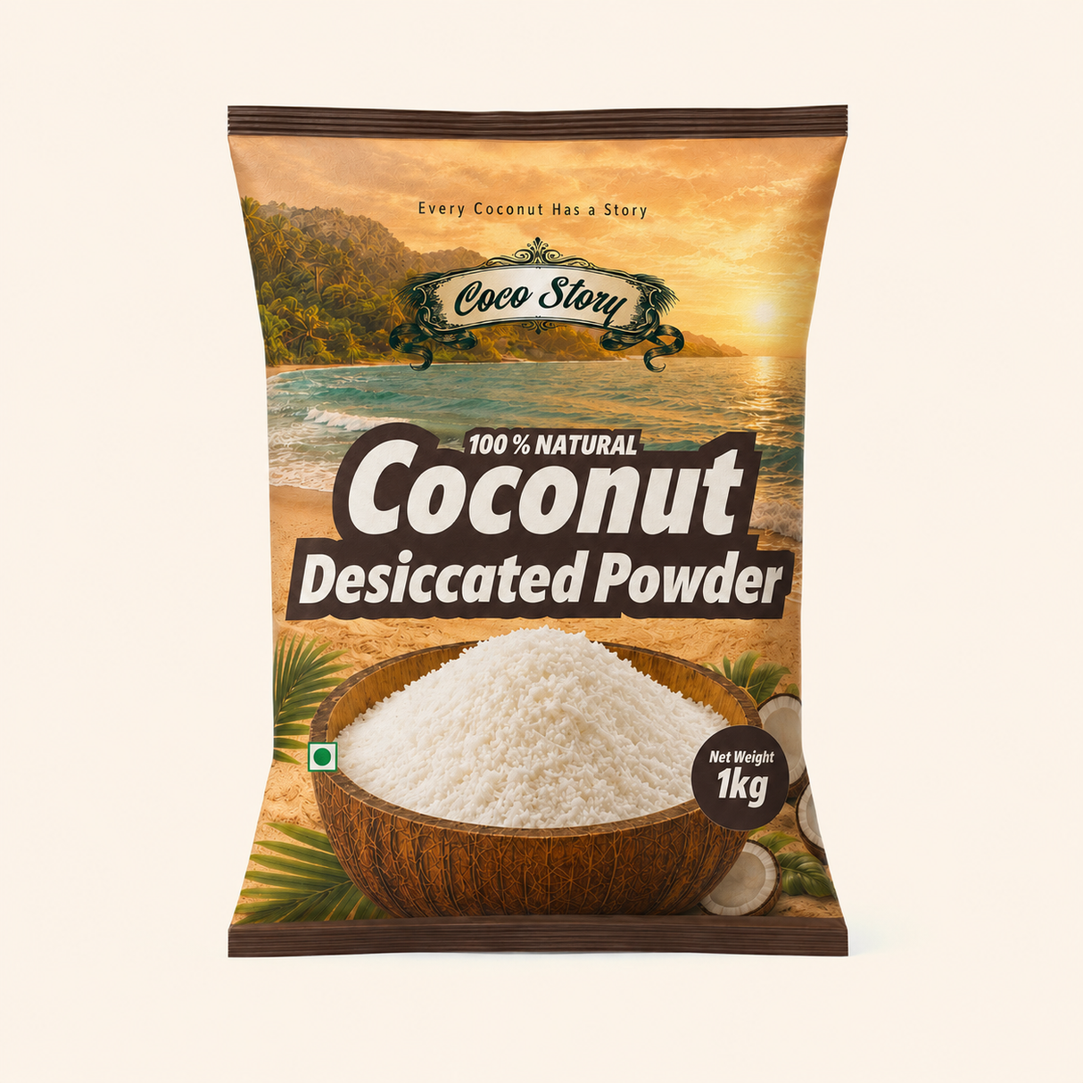 Coco Story 1kg Desiccated Coconut Powder pack for cooking, baking and foodservice