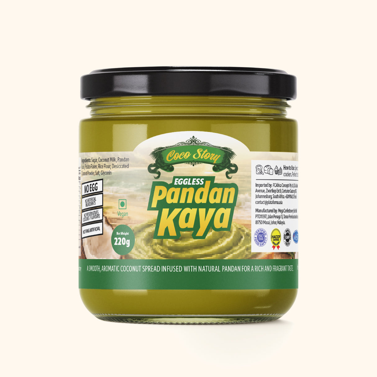 Coco Story Pandan Kaya Coconut Spread – 220g